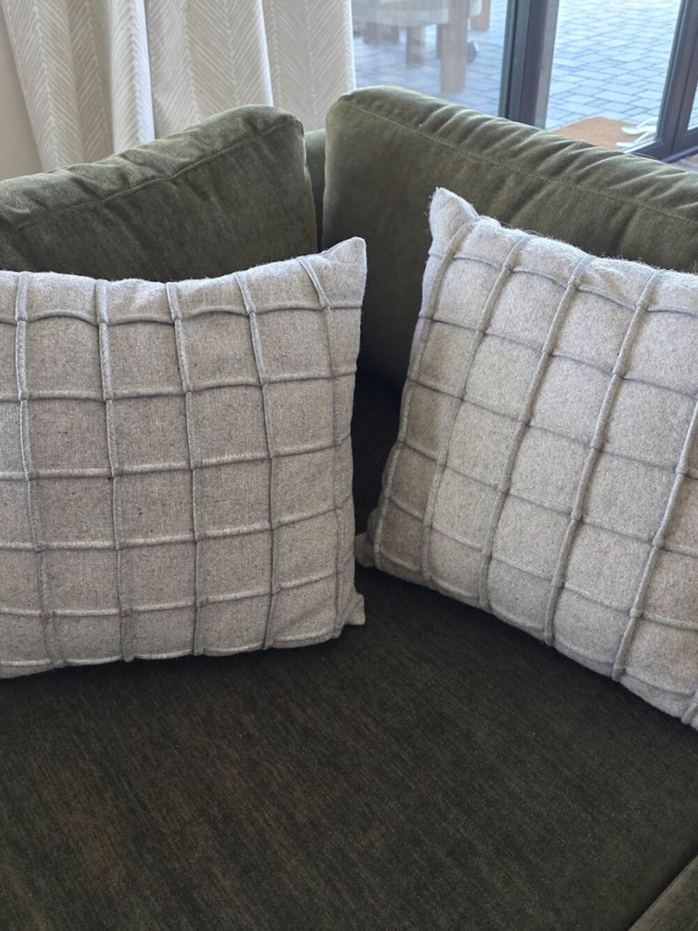 Gray Window Pane Pillows